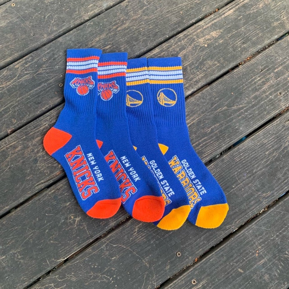 NBA Athletic Socks Blue and Orange